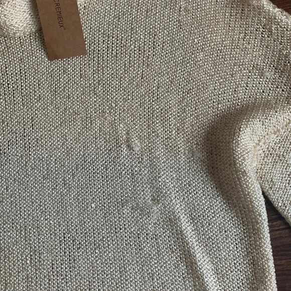 Cremieux Sequin Cow Neck Sweater PullOver XS NWT - Picture 5 of 9